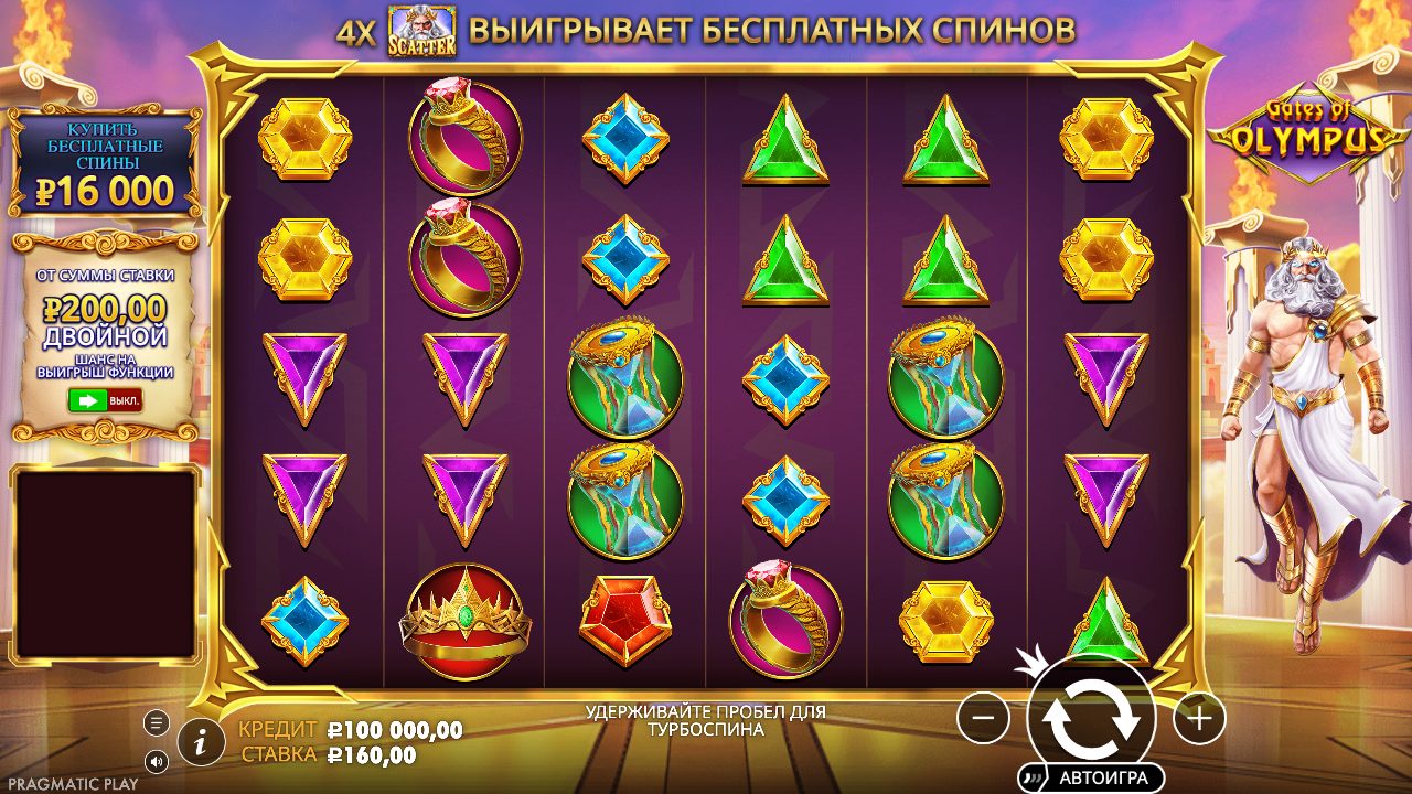 Игровое поле Gates of Olympus